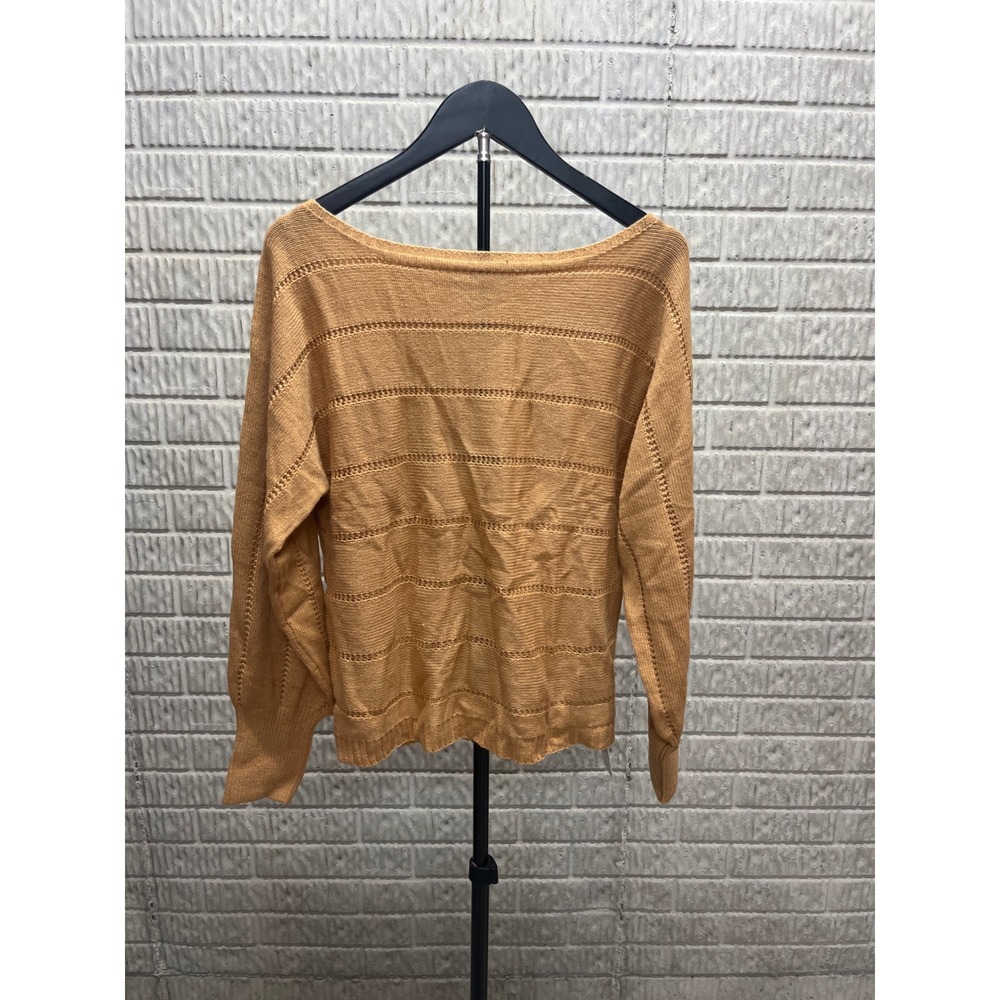 Cupshe Mustard Yellow Pointelle Knit Boat Neck Sweater DAA06A4H002HH Medium NEW
